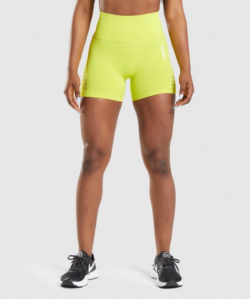 Women\'s Gymshark Energy Seamless Shorts Yellow | CA 073D5N